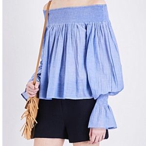 Never worn Maje Women's Blue Lova Off-the-shoulder Top.